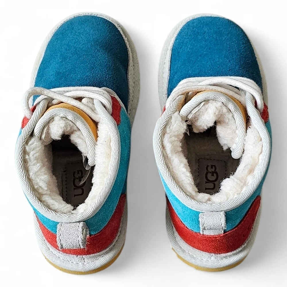 UGG Neumel Mashup chukka Kids Colorblock Suede Boots Size 13